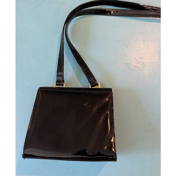 Vintage 1950's Bloomindales purse/bag, Black Patent Leather - Picture 2 of 9